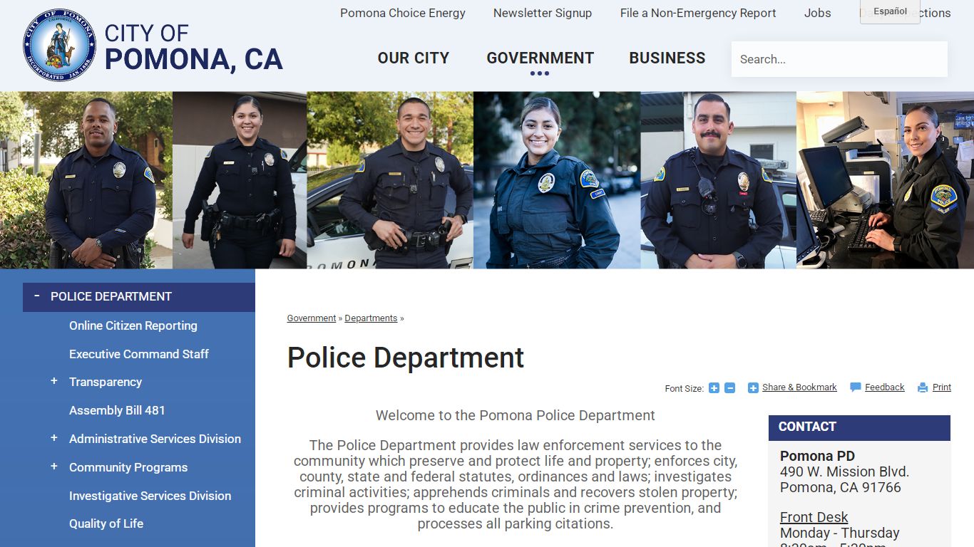 Police Department - Pomona, CA